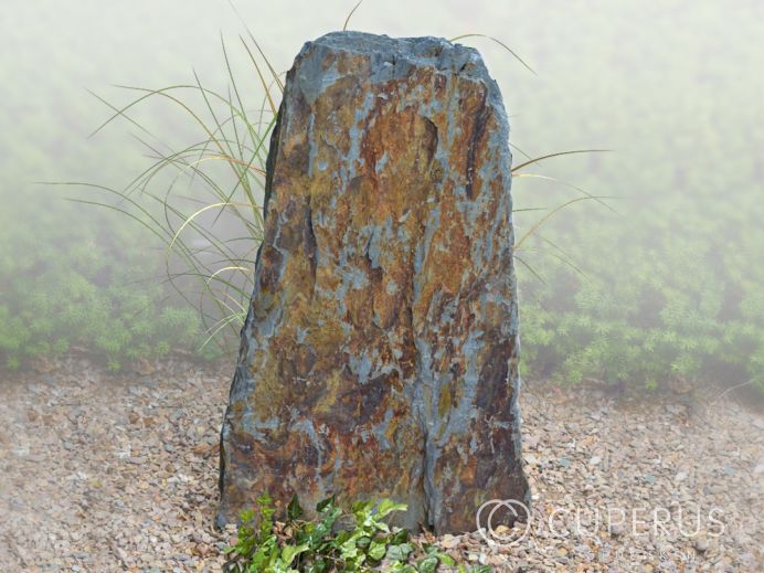 Enkele natuurlijke ruwe grafsteen van Leisteen foto 1
