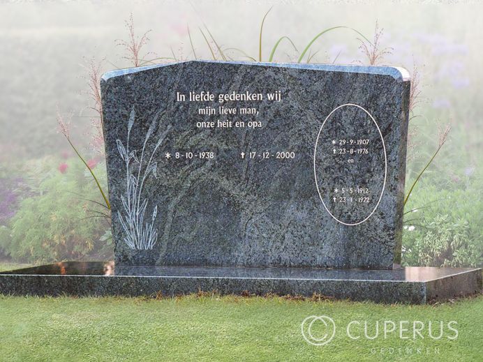 Familie grafmonument met schuine afloop foto 1