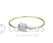 Geel gouden armband met in zilver gegoten vingerafdruk foto 1