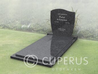 Golfkop grafsteen met gesloten dekplaat