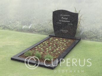 Golfkop grafsteen met liggend gedeelte 