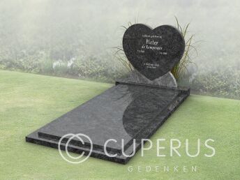 Grafmonument hartvorm met gesloten dekplaat