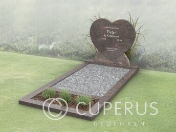 Grafmonument met open gedeelte en bloemstrook
