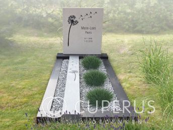 Grafmonument met paardenbloem