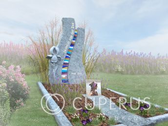 Kleurrijk kindermonument met glas