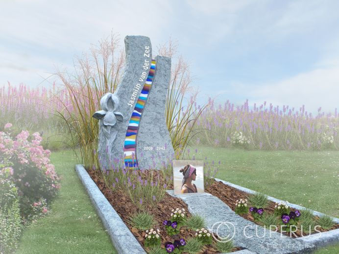 Kleurrijk kindermonument met glas foto 1