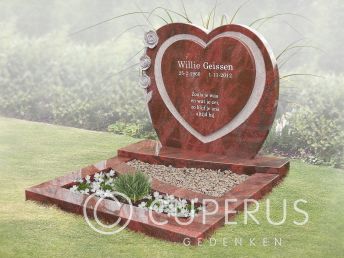 Kort grafmonument met hart