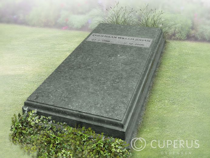 Liggende zerk van Belgisch hardsteen foto 1