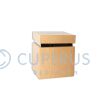 Houten mini urn kubus bruin foto 1