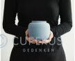 SERES klein – handgemaakte eco urne in grijsblauw engobe foto 1