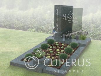 Modern glazen grafmonument