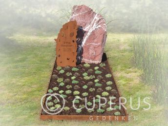 Natuurlijk grafmonument met cortenstaal