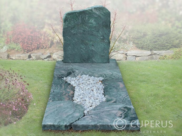 Natuurlijke ruwe grafsteen van Metalic Green graniet foto 1