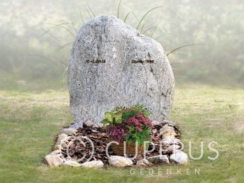 Natuurlijke zwerfkei met bronzen letters