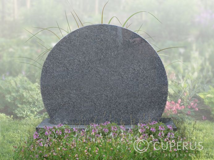 Ronde grafsteen van Impala graniet foto 1