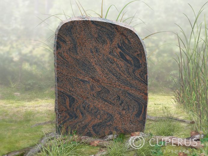 Ruwe bruine grafsteen van Halmstad graniet foto 1