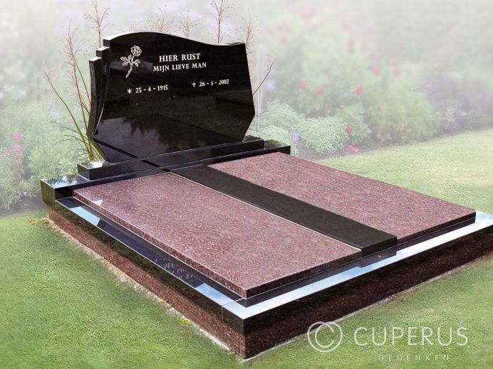 Traditioneel familie grafmonument van Omega Brown graniet foto 1