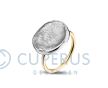 Zilveren ring met in zilvergegoten vingerafdruk foto 1
