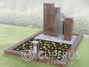 Zuilen grafmonument met silhouet