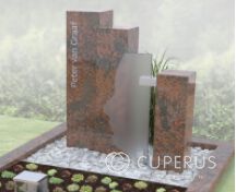 Zuilen grafmonument met silhouet foto 2